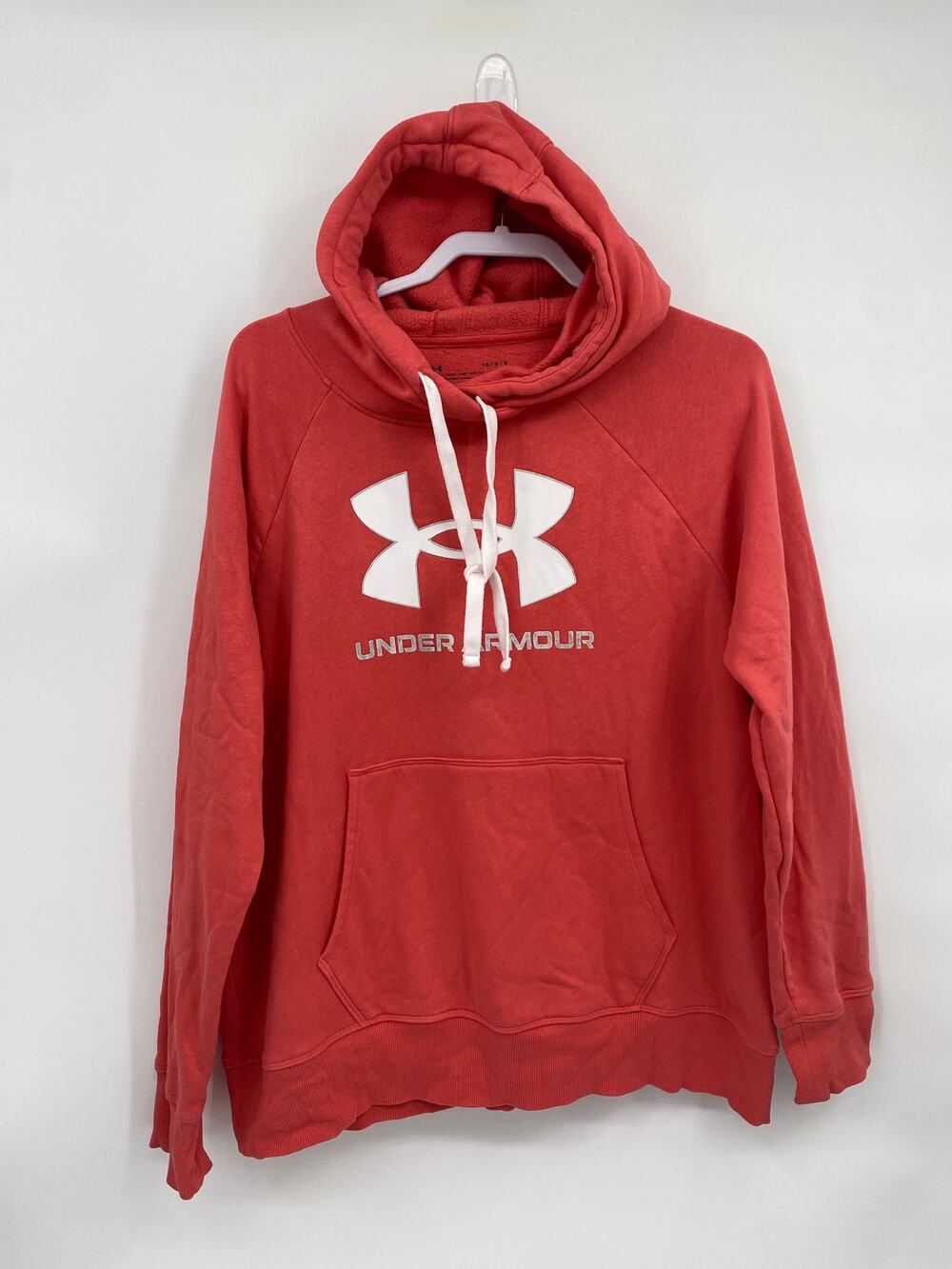 Under Armour Salmon Pink Hoodie Sweatshirt Loose Fit Women's Large